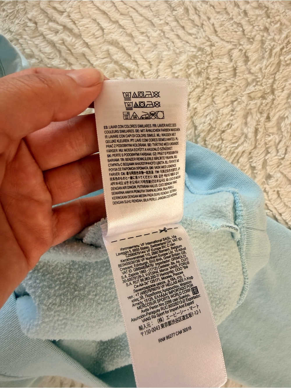 Vans Kids Pastel Blue Pullover Hoodie - Picture 7 of 7